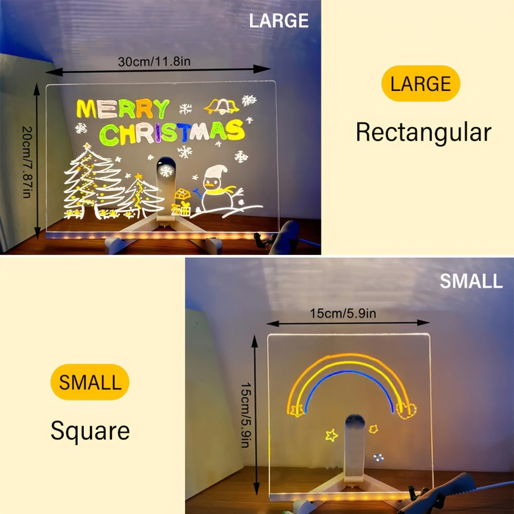 LED Light Up Acrylic Message Board USB Erasable Drawing Board for Kids Bars  Birthday Gifts