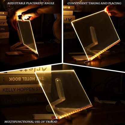 LED Light Up Acrylic Message Board USB Erasable Drawing Board for Kids Bars  Birthday Gifts