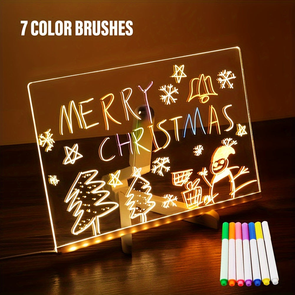 LED Light Up Acrylic Message Board USB Erasable Drawing Board for Kids Bars  Birthday Gifts