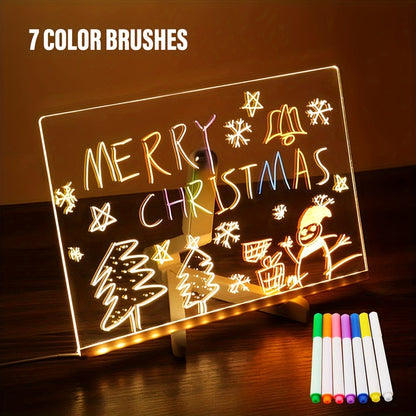 LED Light Up Acrylic Message Board USB Erasable Drawing Board for Kids Bars  Birthday Gifts