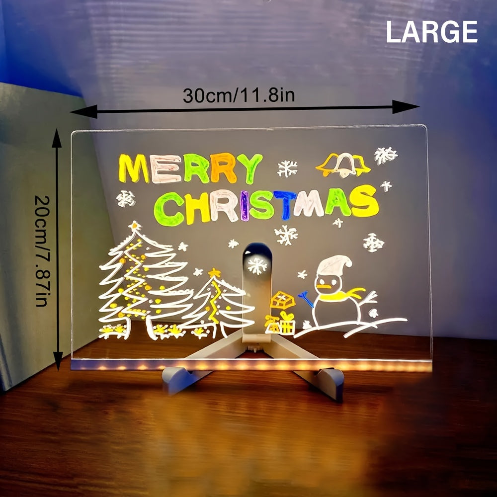 LED Light Up Acrylic Message Board USB Erasable Drawing Board for Kids Bars  Birthday Gifts