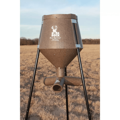 HeavyDuty Boss Buck Gravity Fed Tripod Feeder For Deer Protein  Corn Pellet Game Feeder With Adjust 1