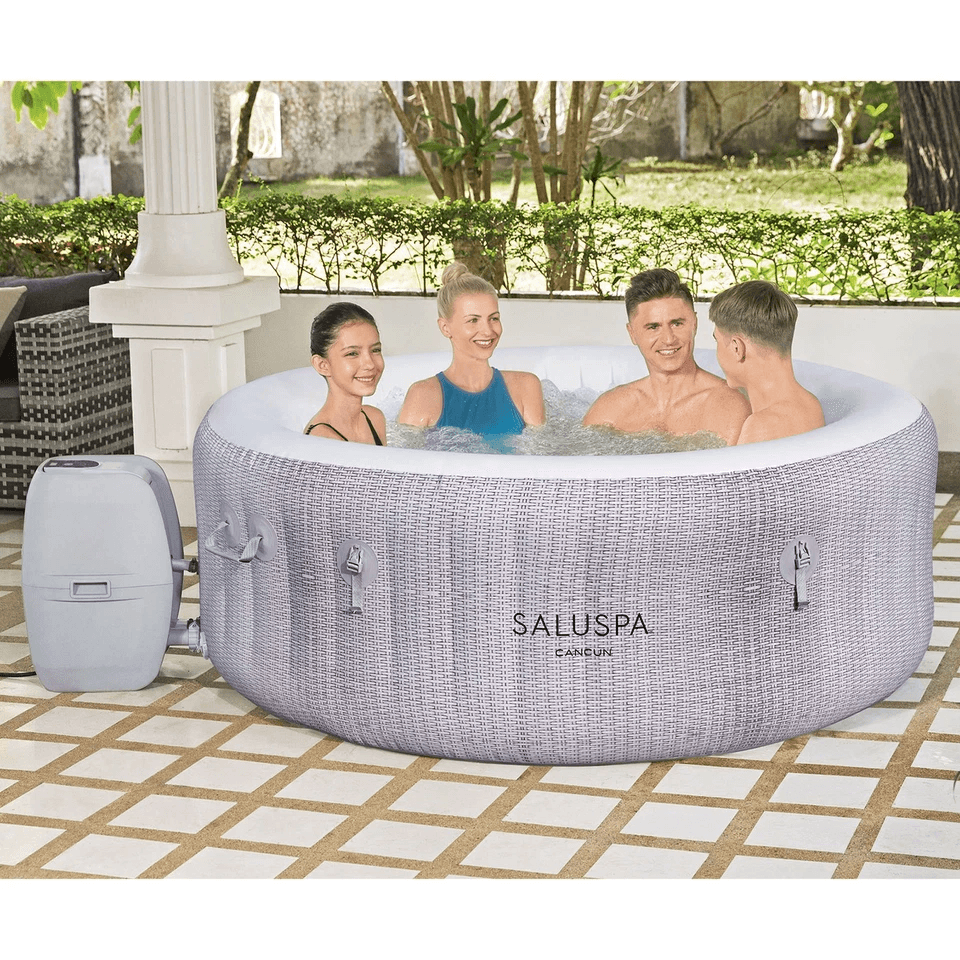 Bestway SaluSpa Cancun AirJet Inflatable Hot Tub With Soothing Jets Gray Spa With Bubble Jets  Rapi 2