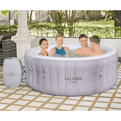 Bestway SaluSpa Cancun AirJet Inflatable Hot Tub With Soothing Jets Gray Spa With Bubble Jets  Rapi 2