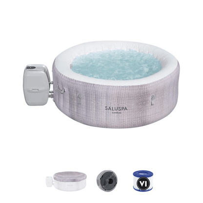Bestway SaluSpa Cancun AirJet Inflatable Hot Tub with Soothing Jets, Gray, Spa with Bubble Jets & Rapid Heating System