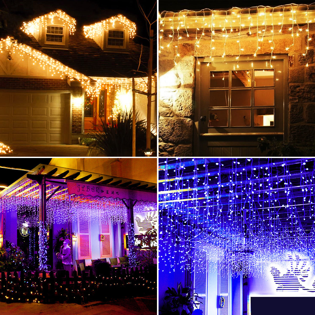 Outdoor LED Icicle String Lights 5M Christmas Garland Curtain Light for Garden Eaves Wedding  Pa