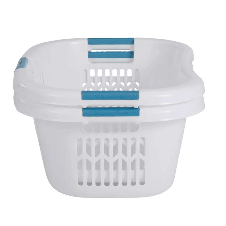 Rubbermaid Bushel Hip Hugger Laundry Basket White Plastic Portable  Comfortable For Home Use 4