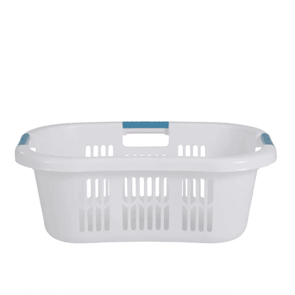 Rubbermaid Bushel Hip Hugger Laundry Basket White Plastic Portable  Comfortable For Home Use 1