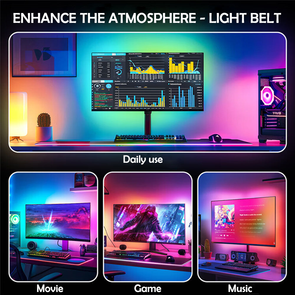 Smart RGB Gaming Light Strip Sync Ambient Backlight for PC Display Music  Screen Control DIY Par