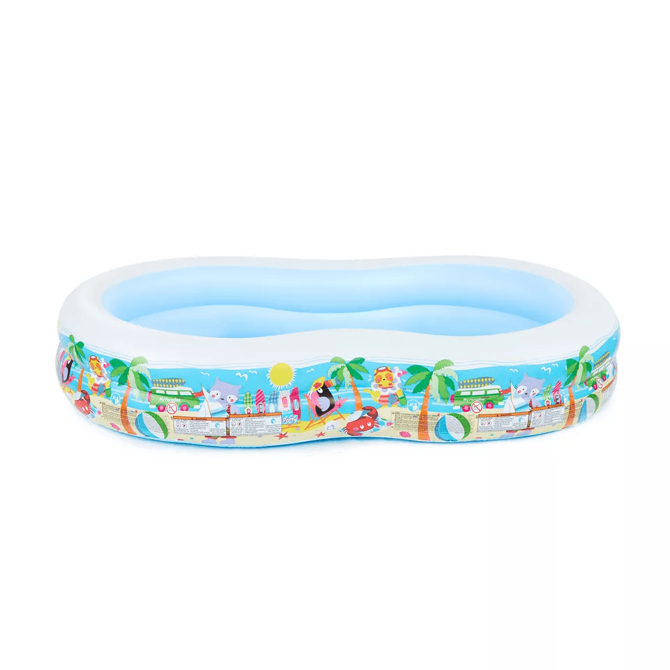 Intex Paradise Seaside Inflatable Kiddie Pool, Durable Vinyl Backyard Pool for Summer Water Play