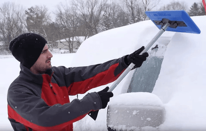 Snow Joe Windshield Ice Scraper Car Window Snow Removal Broom Winter Tool With Telescoping Pole Foa