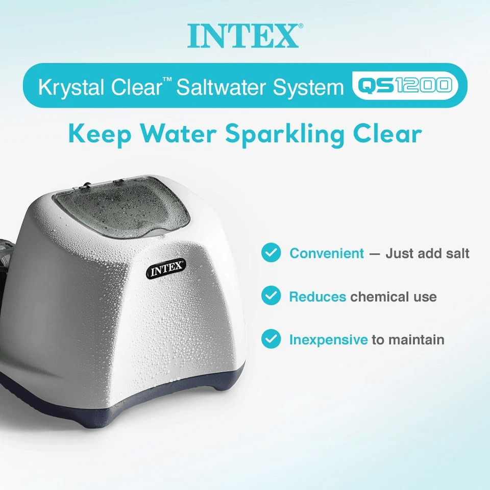 Intex Crystal Clear Saltwater System For Above Ground Pools Chlorinator  Filtration Combo 1