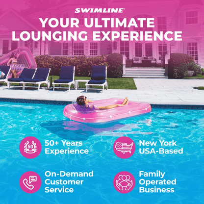 Swimline Classic Inflatable Suntan Tub Lounge Pink Floating Pool Lounger For Sunbathing Backyard Wa 3