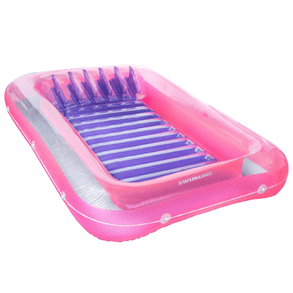 Swimline Classic Inflatable Suntan Tub Lounge Pink Floating Pool Lounger for Sunbathing, Backyard Water Relaxation