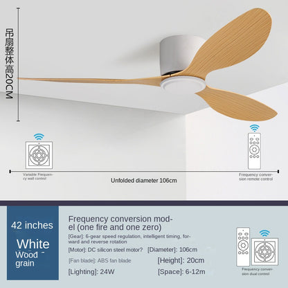 Modern 30W Ceiling Fan with Remote Control Low Floor DC Motor No Light Ideal Home Fan for Quiet C