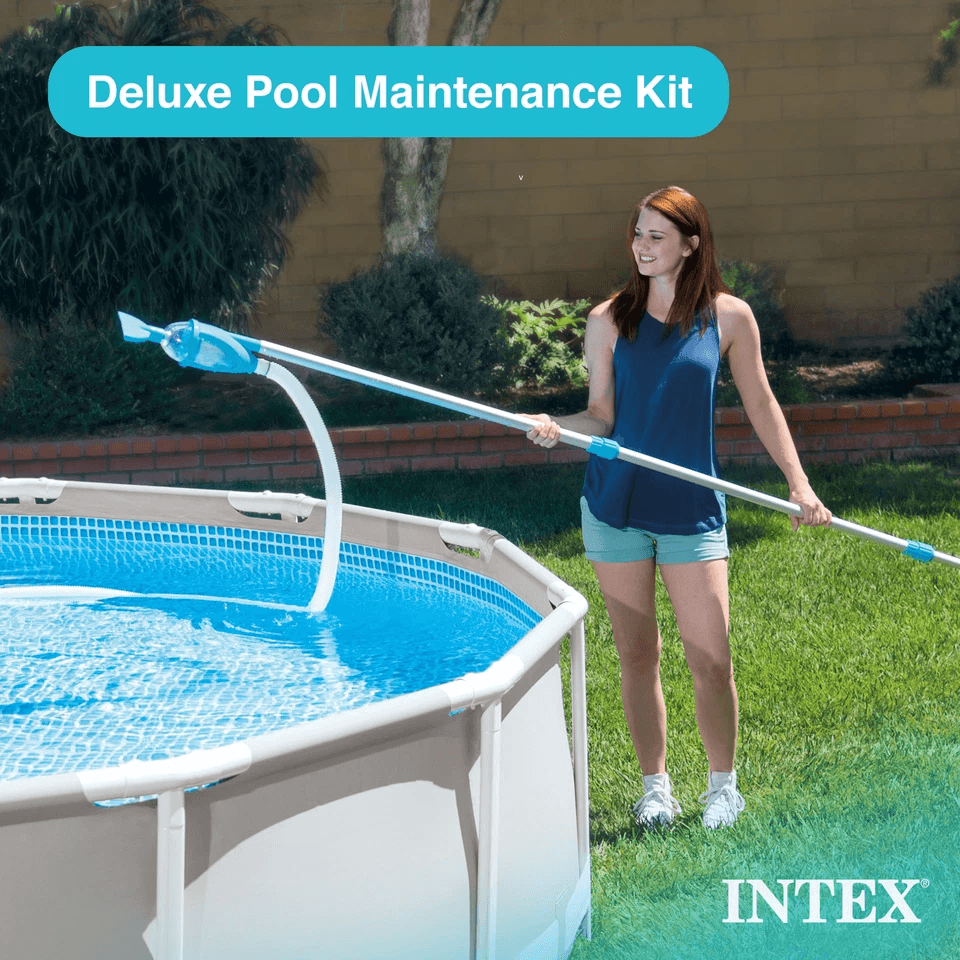 Intex Deluxe Above Ground Pool Maintenance Kit For 800 GPH Pump  Vacuum Pole Net  Hose For 18ft Poo 1