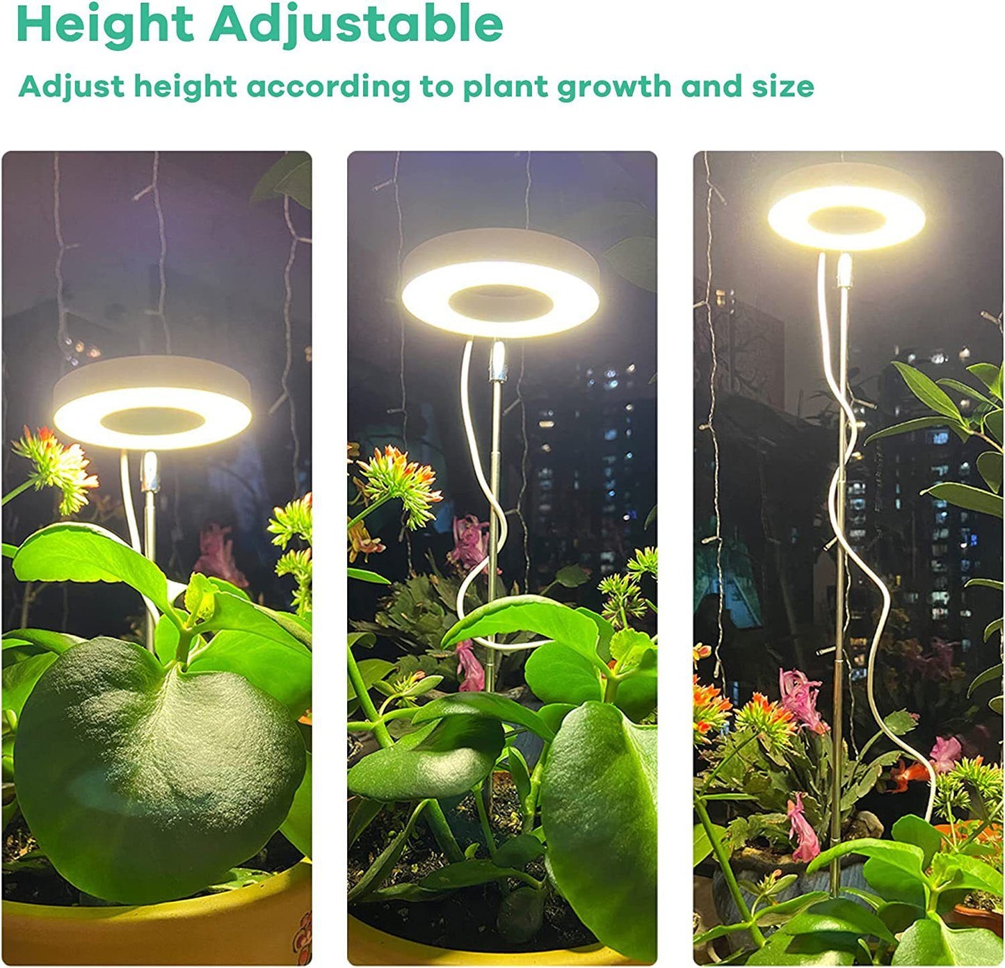 Indoor Plant LED Grow Light Full Spectrum Floor Lamp with Timer Dimming and Adjustable Height for