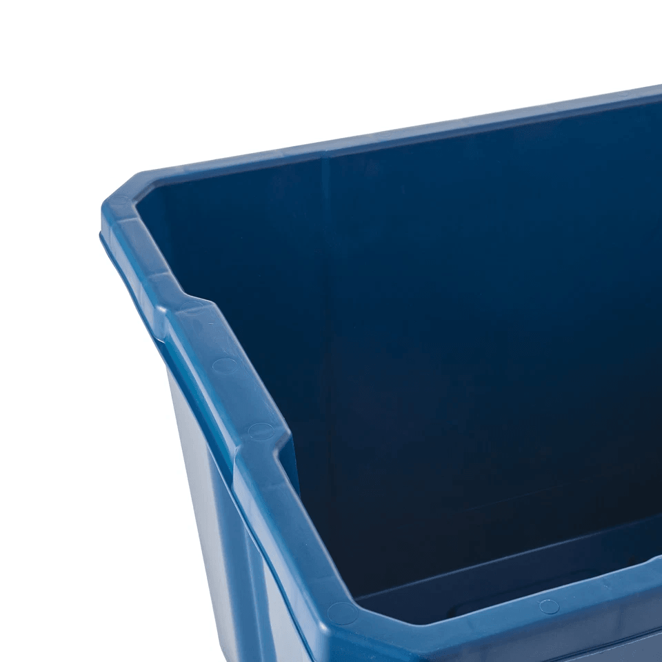 Gracious Living Medium Curbside Blue Box Plastic Home Recycling Bin Durable Stackable Container Wit 7
