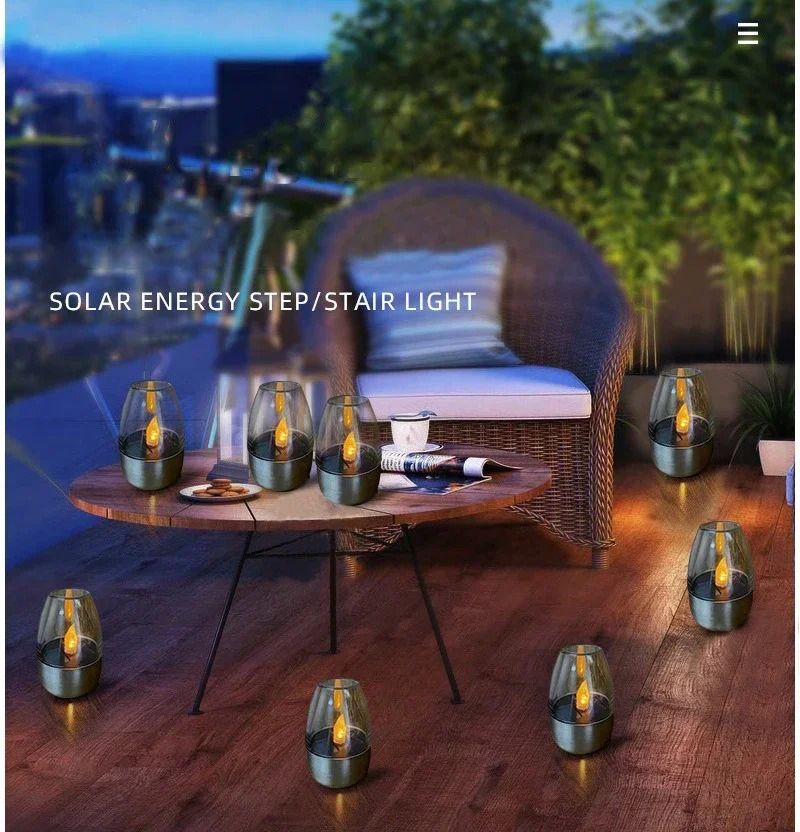 LED Solar Candles Flameless Rechargeable Waterproof Night Lights for Outdoor Garden  Wedding Dec