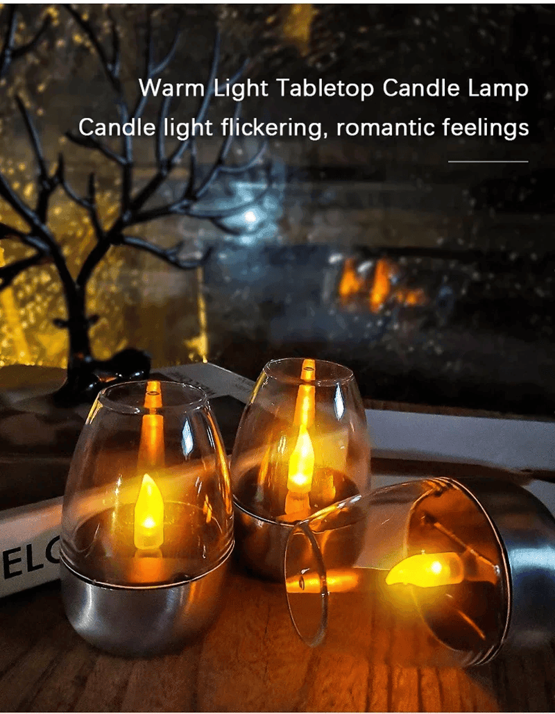 LED Solar Candles Flameless Rechargeable Waterproof Night Lights for Outdoor Garden  Wedding Dec