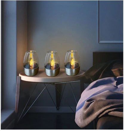 LED Solar Candles Flameless Rechargeable Waterproof Night Lights for Outdoor Garden  Wedding Dec