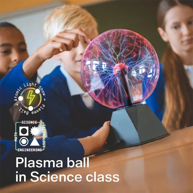 Magic Plasma Ball Lamp Touch Glass LED Night Light for Kids Bedroom Decor  Christmas Party Gift