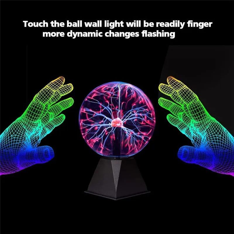 Magic Plasma Ball Lamp Touch Glass LED Night Light for Kids Bedroom Decor  Christmas Party Gift