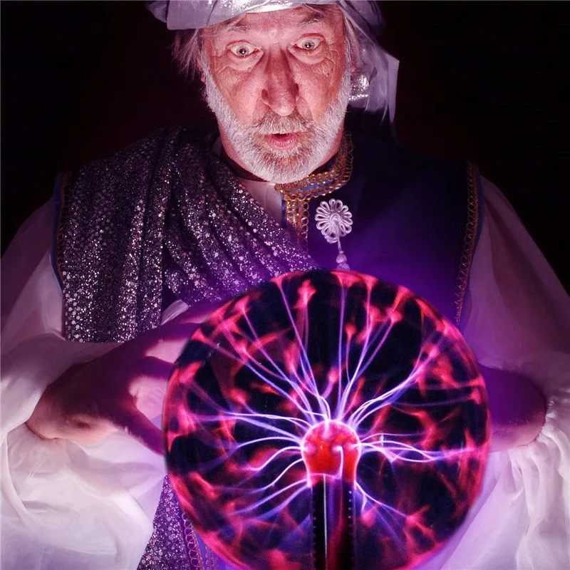 Magic Plasma Ball Lamp, Touch Glass LED Night Light for Kids, Bedroom Decor & Christmas Party Gift