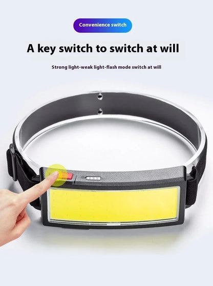 COB LED Rechargeable Headlamp Super Bright 180 Waterproof Head Light for Outdoor Running Camping