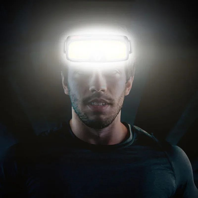 COB LED Rechargeable Headlamp, Super Bright 180° Waterproof Head Light for Outdoor Running, Camping, Hiking, Fishing