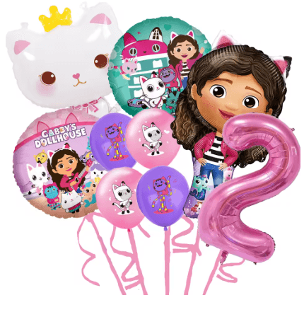 Gabby Dollhouse Cats Number Balloon Set Perfect Childrens Birthday Party Decoration With Latex Alum 1