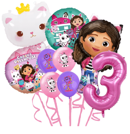 Gabby Dollhouse Cats Number Balloon Set Perfect Childrens Birthday Party Decoration With Latex Alum 2