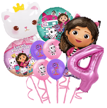 Gabby Dollhouse Cats Number Balloon Set Perfect Childrens Birthday Party Decoration With Latex Alum 3