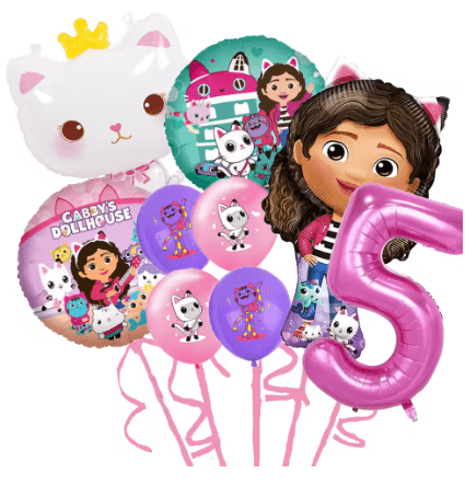 Gabby Dollhouse Cats Number Balloon Set Perfect Childrens Birthday Party Decoration With Latex Alum 4