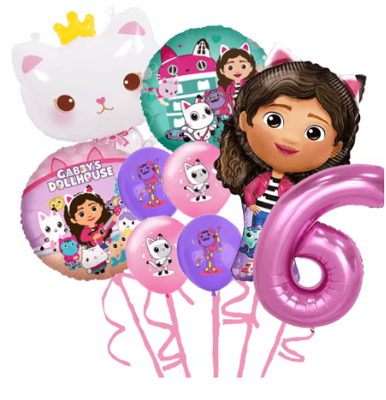 Gabby Dollhouse Cats Number Balloon Set Perfect Childrens Birthday Party Decoration With Latex Alum 5