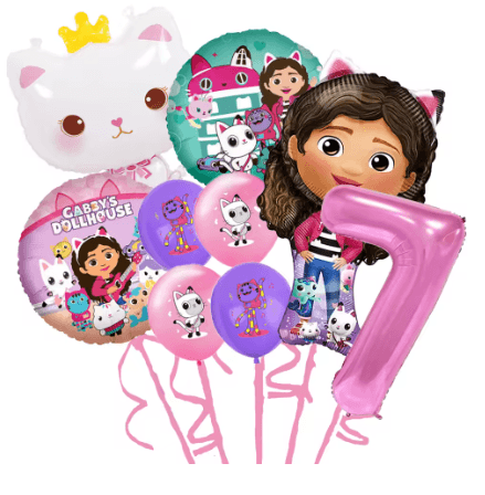 Gabby Dollhouse Cats Number Balloon Set Perfect Childrens Birthday Party Decoration With Latex Alum 6