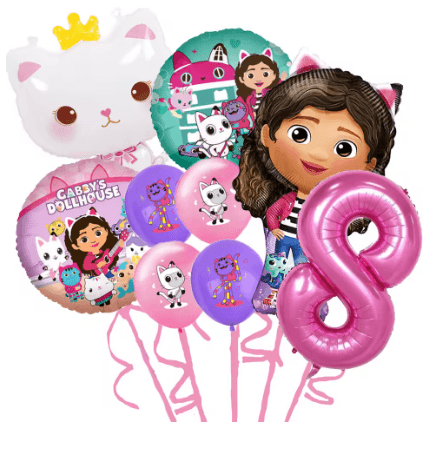 Gabby Dollhouse Cats Number Balloon Set Perfect Childrens Birthday Party Decoration With Latex Alum 7