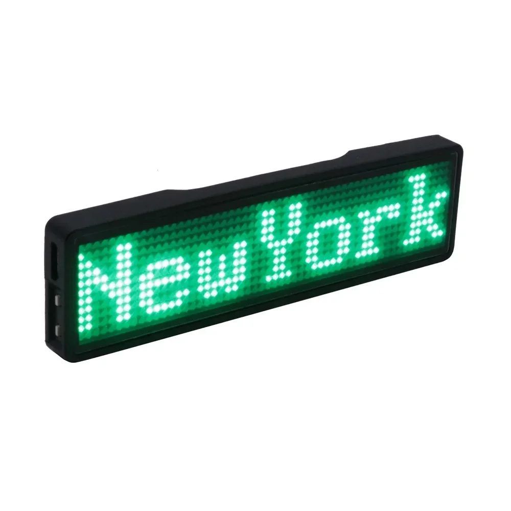 Rechargeable Bluetooth Digital LED Name Tag DIY Programmable Scrolling Message Badge with Mini LED