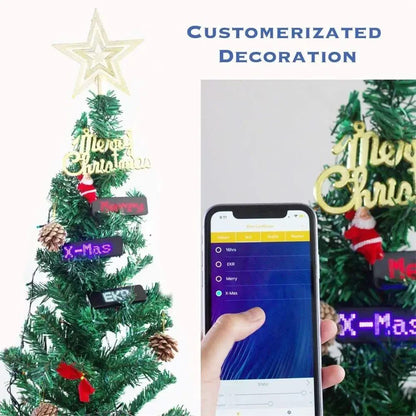Rechargeable Bluetooth Digital LED Name Tag DIY Programmable Scrolling Message Badge with Mini LED