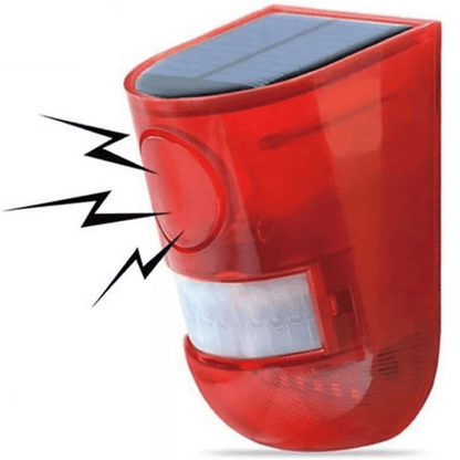 Solar Alarm LED Light Outdoor Wireless Motion Sensor Detector With 110dB Siren And Flashing Strobe  5