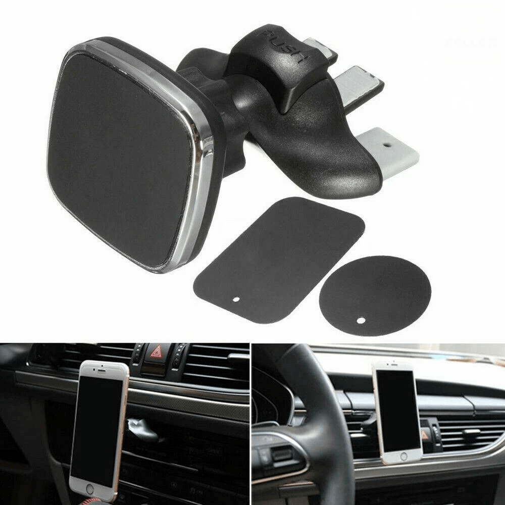 NEW 360° Magnetic Car Mount Holder – CD Slot & Air Vent Phone Cradle for GPS, iPhone, Samsung, Android Smartphones