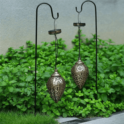 Solar Power LED Hanging Lantern Light  Metal Garden Yard Decor Lamp Rechargeable Outdoor Patio Ligh 1