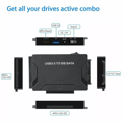 Universal USB To IDE  SATA Adapter External Hard Drive Converter Kit For HDDSSD Supports Data Recov 3