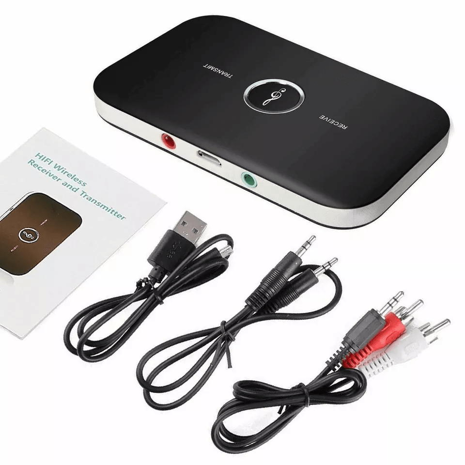Bluetooth Transmitter & Receiver, Wireless A2DP Audio Adapter, AUX Hub A6 for TV, Car, Home Stereo