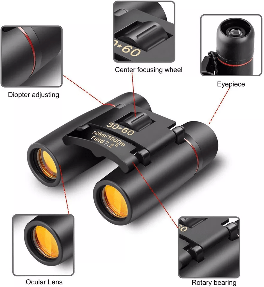 Compact Binoculars HighPowered Folding Telescope For DayNight Outdoor Adventures Hunting And Travel 1