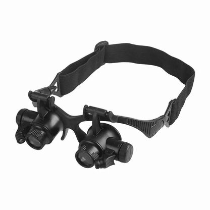 LED Double Eye Magnifier Loupe Glasses, Jewelry & Watch Repair Tool with Adjustable Light