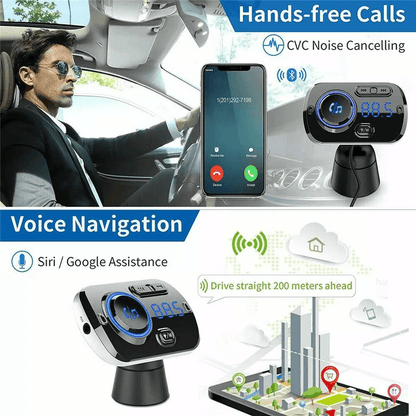 Wireless Bluetooth FM Transmitter For Car HandsFree Radio Adapter With USB Charging MP3 Playback An 3