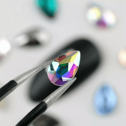 12Style Mix Gems Rhinestones For Nail Art  Crafts With Picking Up Pen  Stainless Steel Tweezer  AB  3