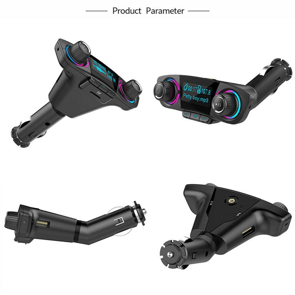 Wireless Bluetooth FM Transmitter For Car MP3 Player HandsFree Radio Adapter Dual USB Charging Kit 5