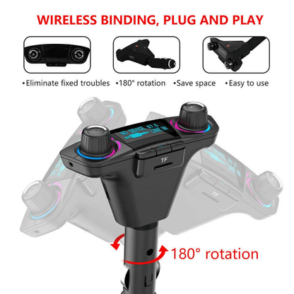 Wireless Bluetooth FM Transmitter For Car MP3 Player HandsFree Radio Adapter Dual USB Charging Kit 2